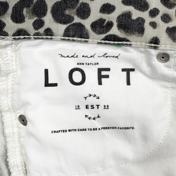 Ann Taylor LOFT Jeans Womens 8 Gray Mid Rise Modern Skinny Leopard Animal Print - Picture 12 of 14